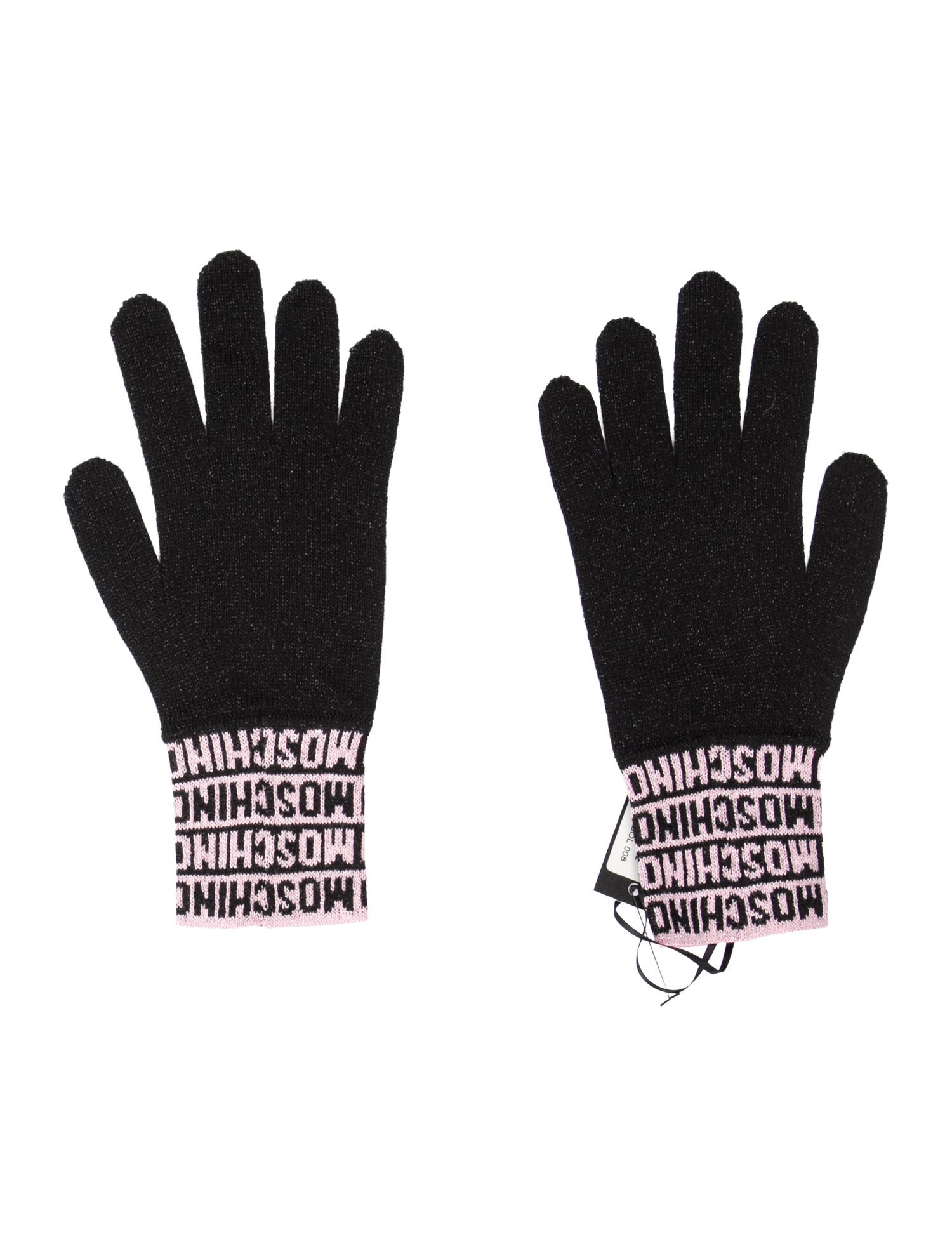 Moschino Knit Pattern Logo Gloves