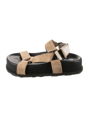 Pre-owned Moschino Suede Sandals In Black