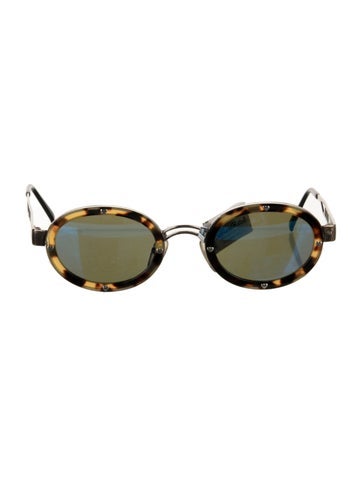 Pre-owned Moschino Round Tinted Sunglasses In Brown/yellow