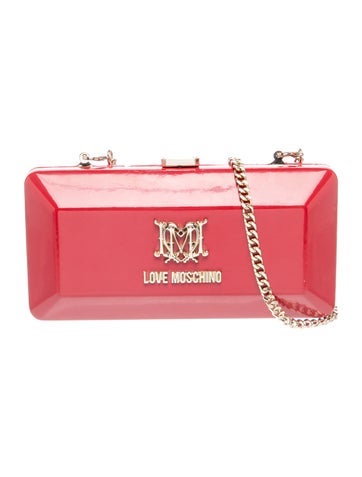 Pre-owned Moschino Leather Clutch In Pink