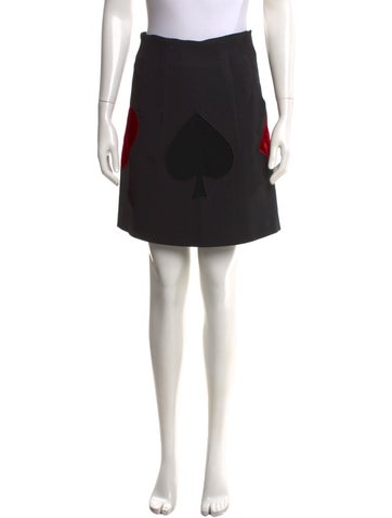 Pre-owned Moschino Graphic Print Mini Skirt In Black