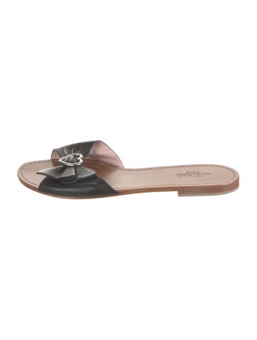 Pre-owned Moschino Leather Slides In Multicolor