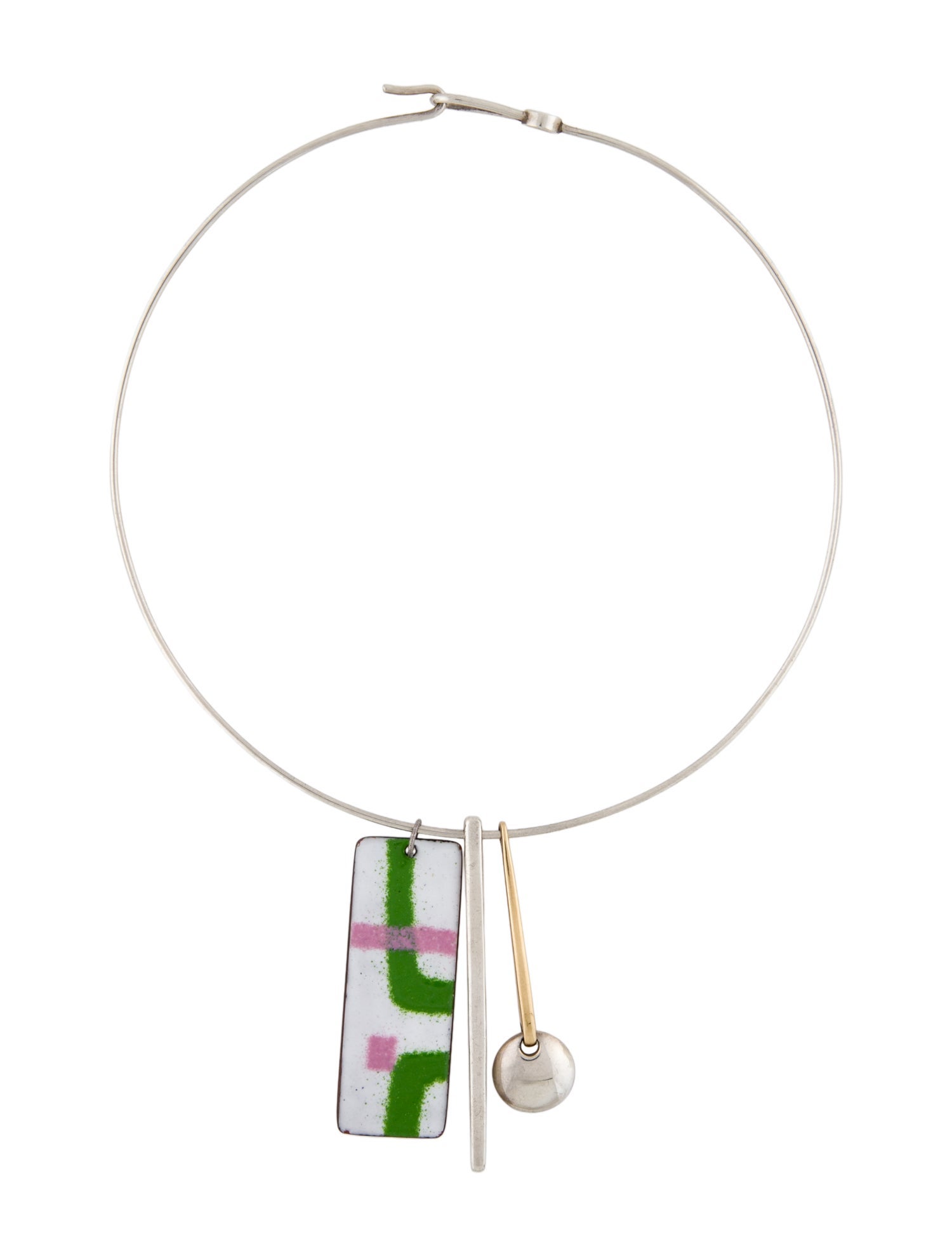 Movado Enamel Collar Pendant Necklace