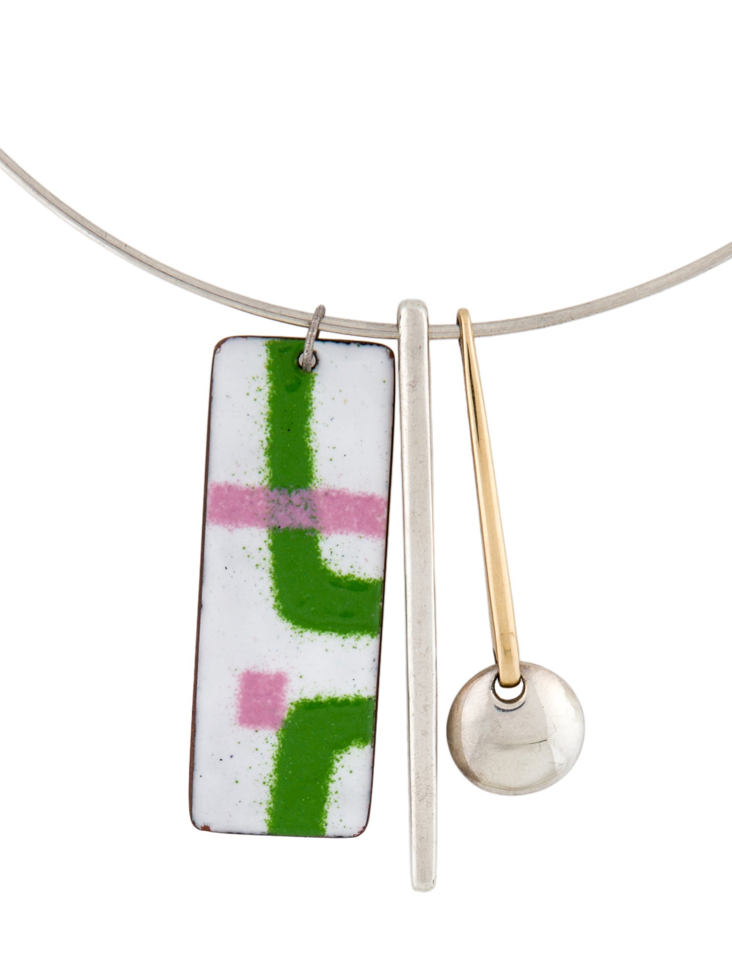 Movado Enamel Collar Pendant Necklace