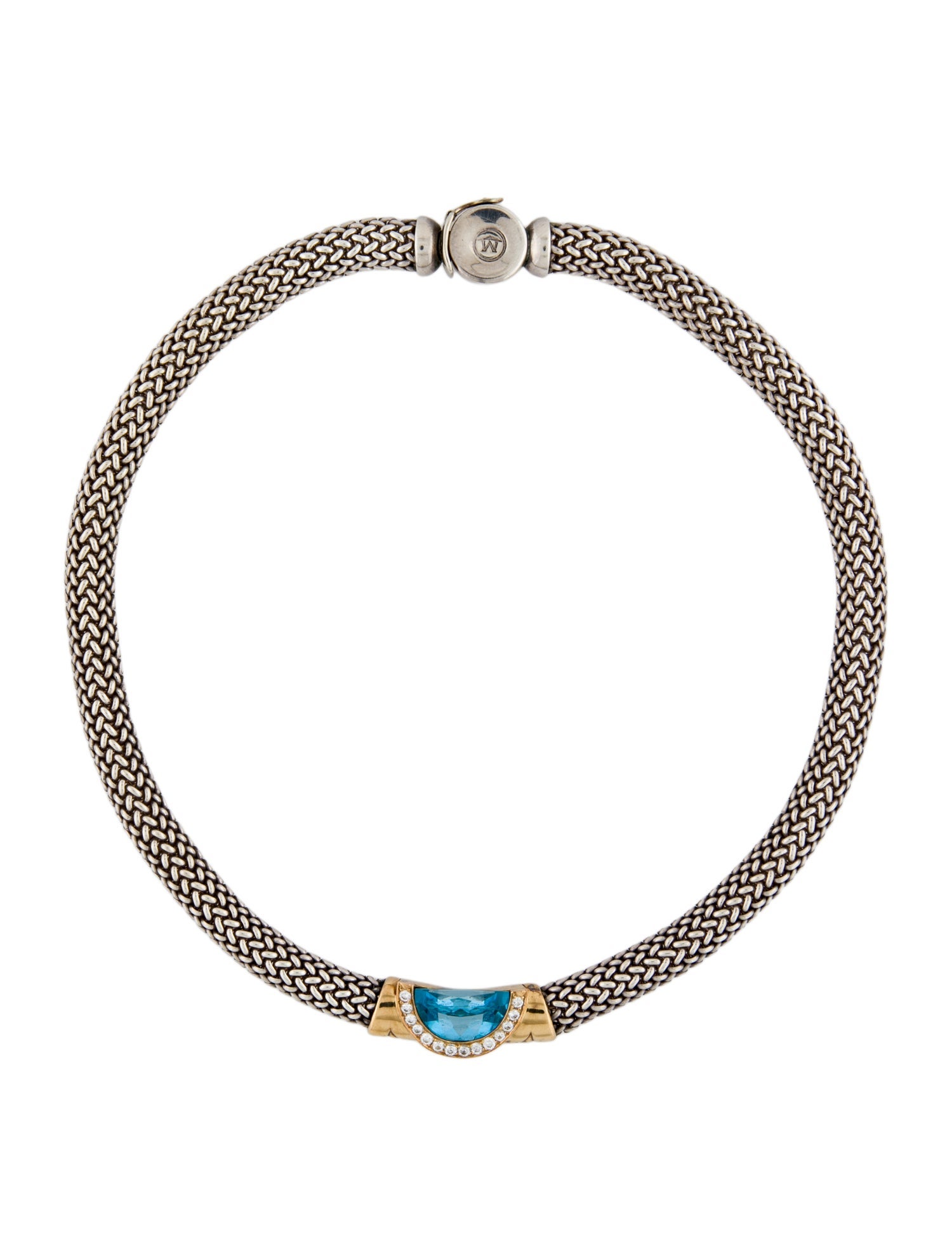 Movado Topaz & Diamond Collar Necklace
