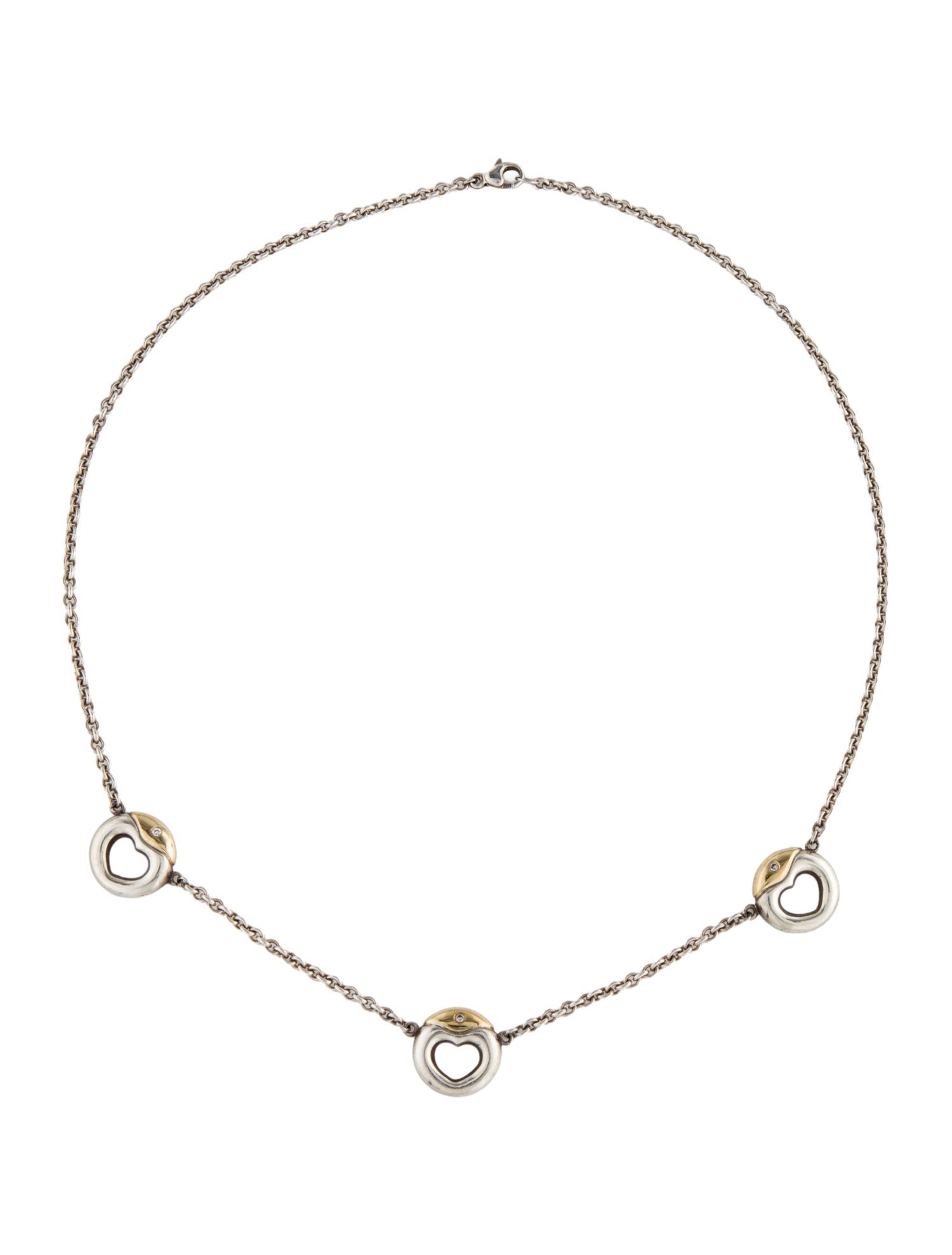 Movado Diamond Open Heart Station Necklace