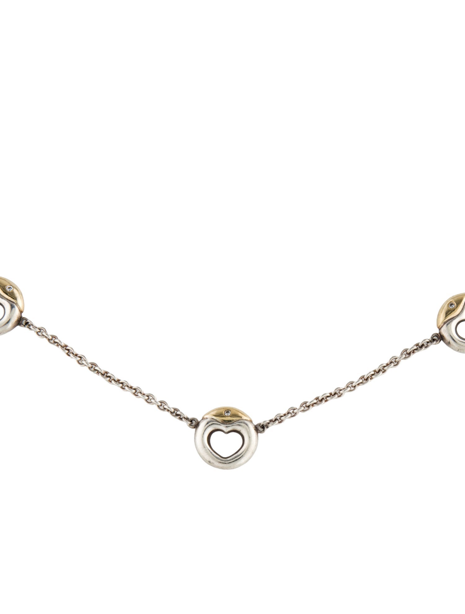 Movado Diamond Open Heart Station Necklace