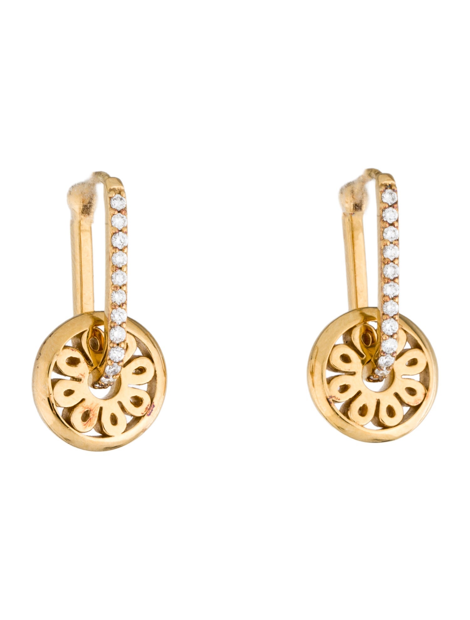 Movado Lab-Grown Diamond Fleur Hoop Earrings