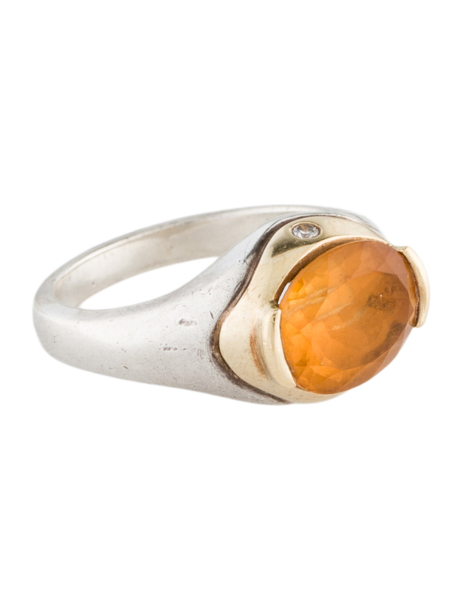 Movado Citrine with Diamond Accent Cocktail Ring