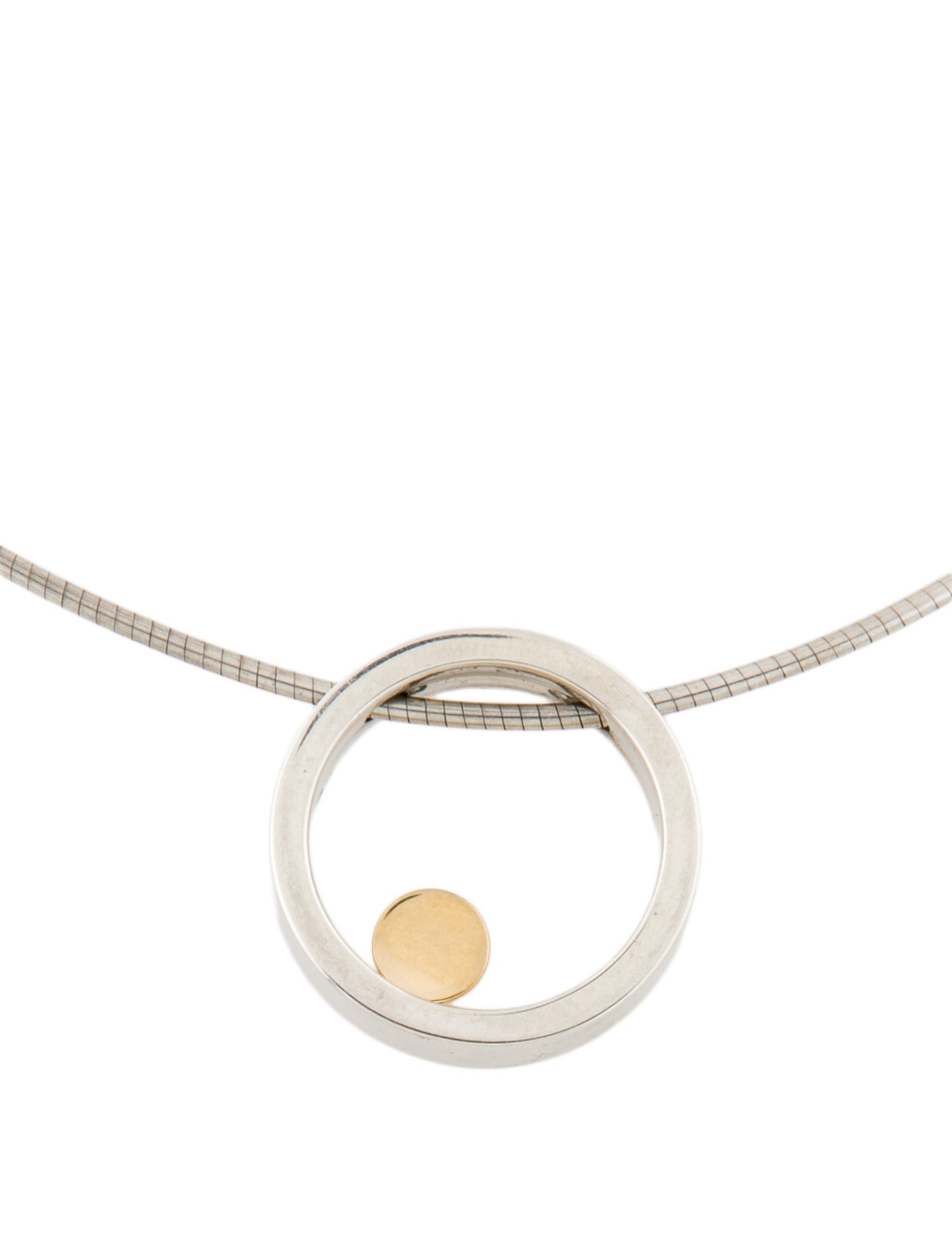 Movado Two-Tone Circle Pendant Necklace
