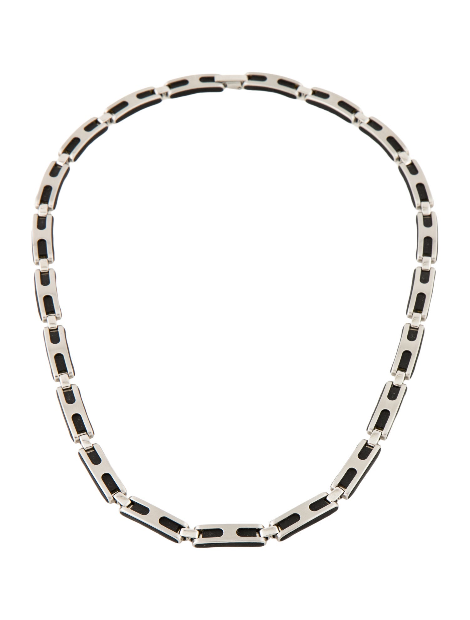 Movado Rubber Inlay Link Necklace