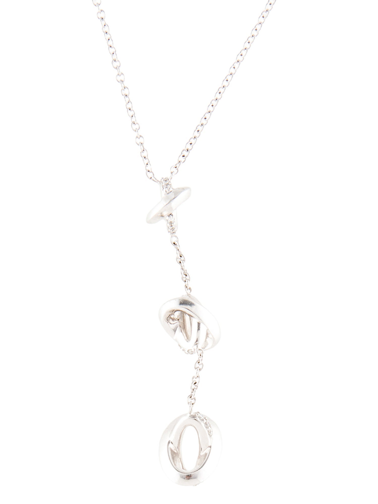 Movado 18K Diamond Lariat Pendant Necklace