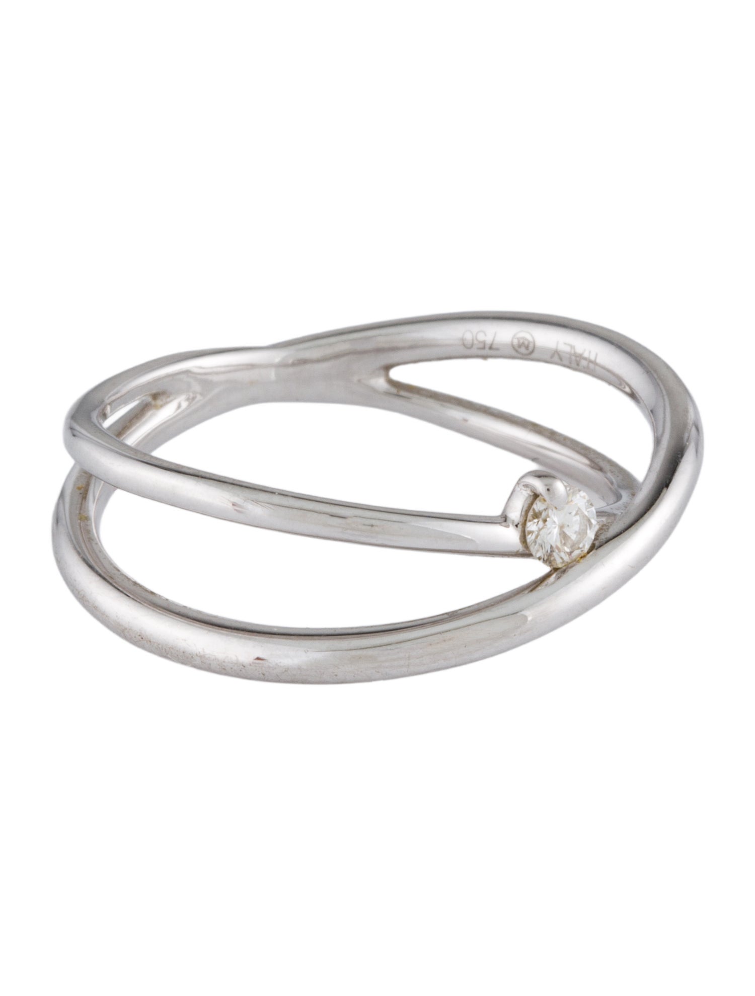 Movado 18K Diamond Crossover Band Ring