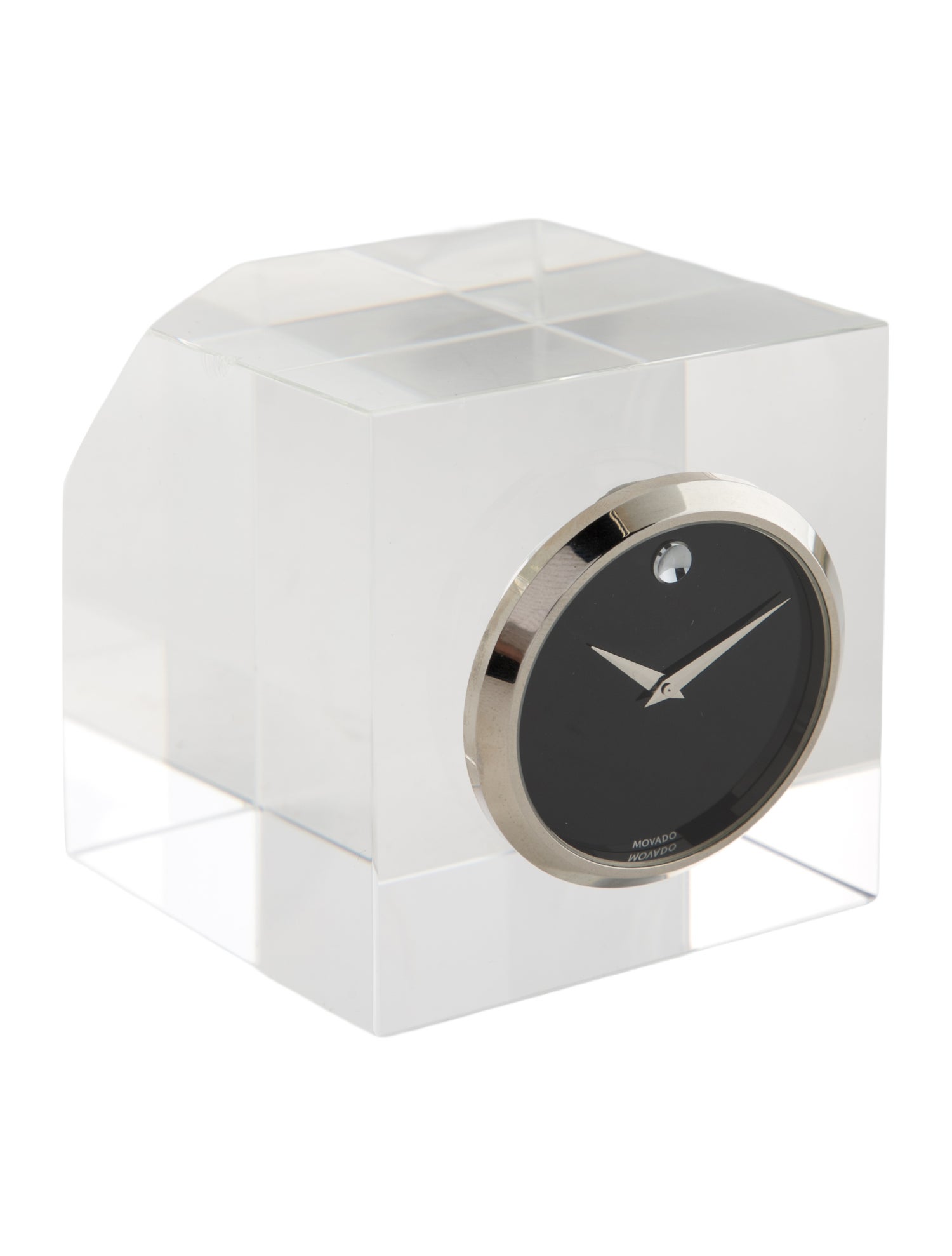 Movado Cube Crystal Desk Clock