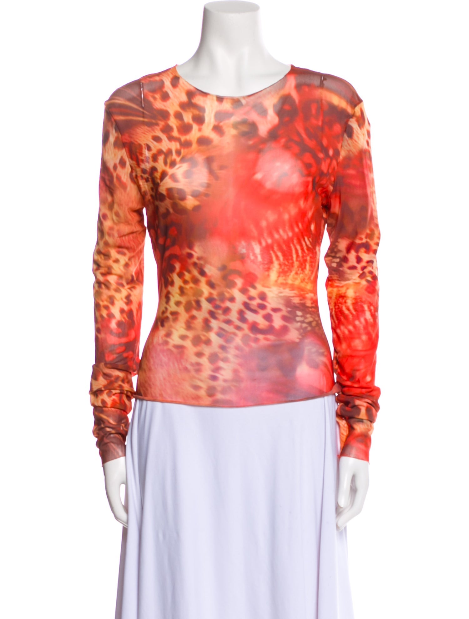 Mowalola Animal Print Scoop Neck Top