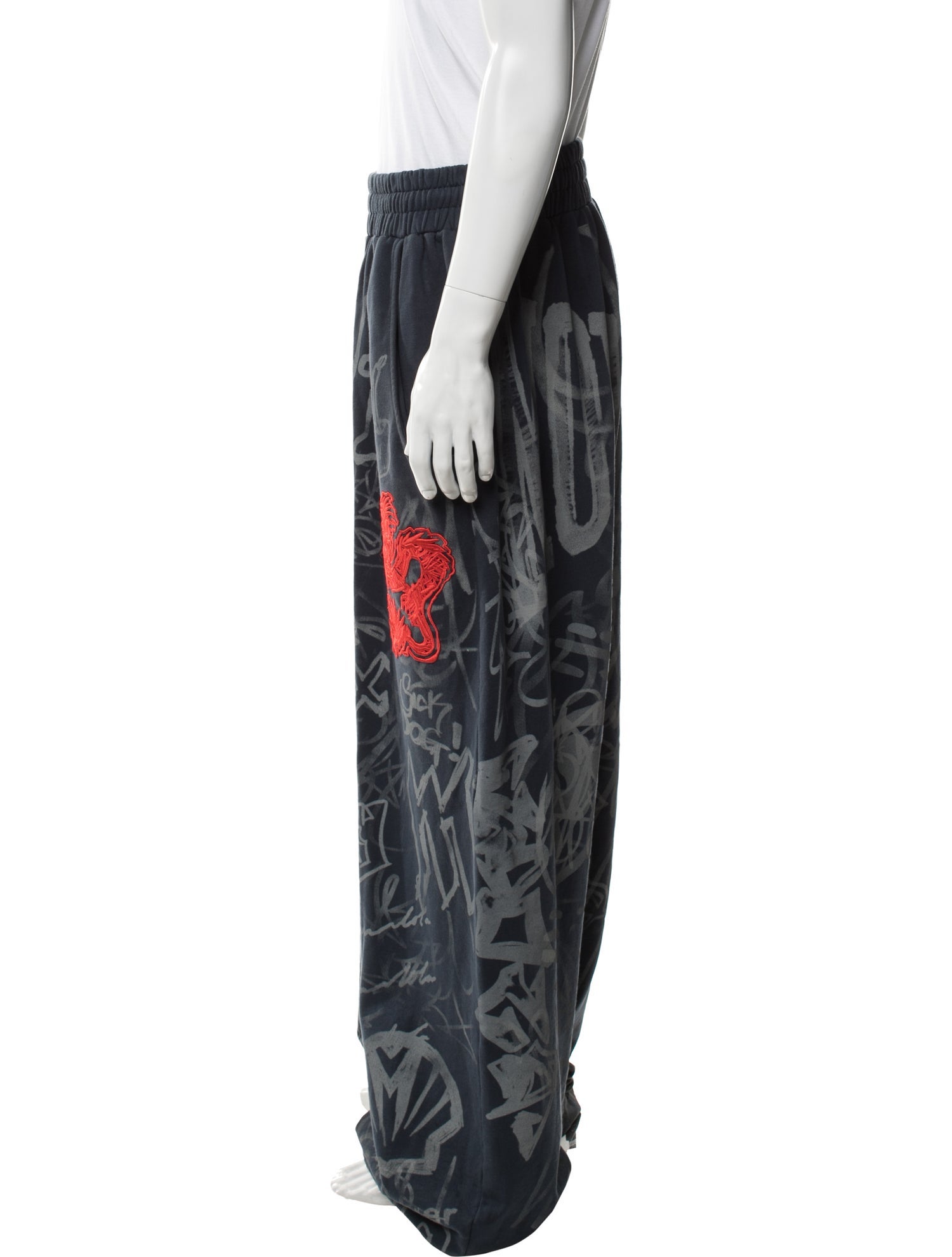 Mowalola Graphic Print Embroidered Accent Lounge Bottoms