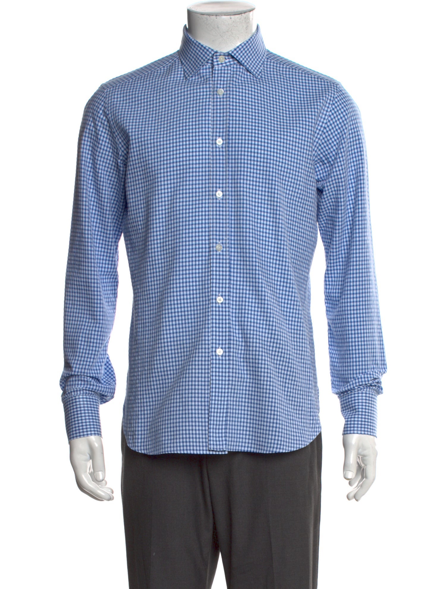 MP Massimo Piombo Plaid Print Long Sleeve Shirt