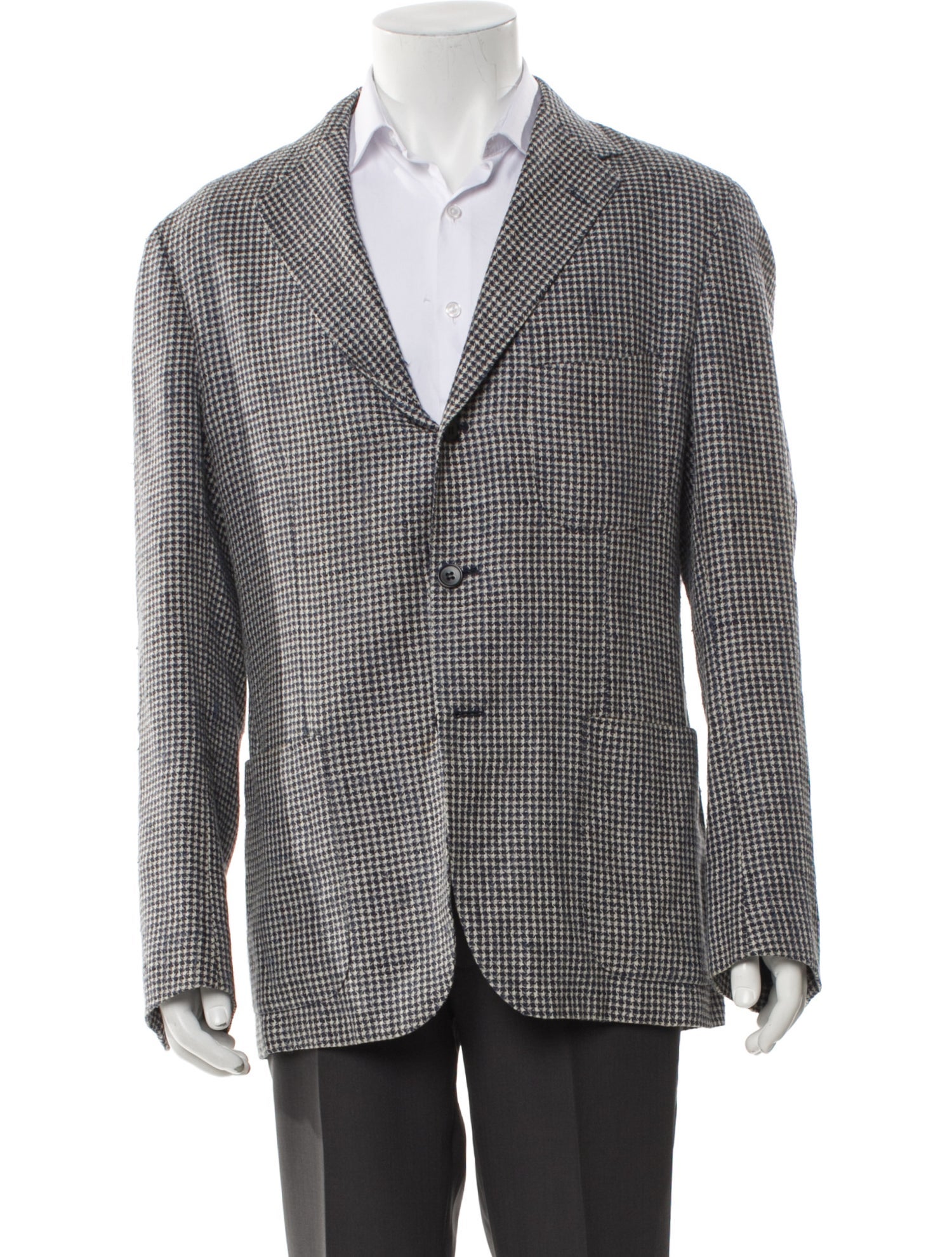 MP Massimo Piombo Silk Houndstooth Print Moto Jacket