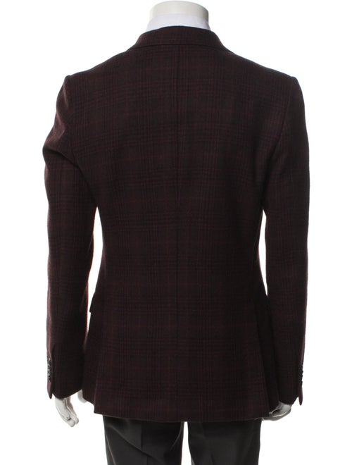MP Massimo Piombo Wool Plaid Print Blazer