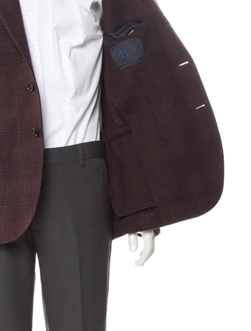MP Massimo Piombo Wool Plaid Print Blazer