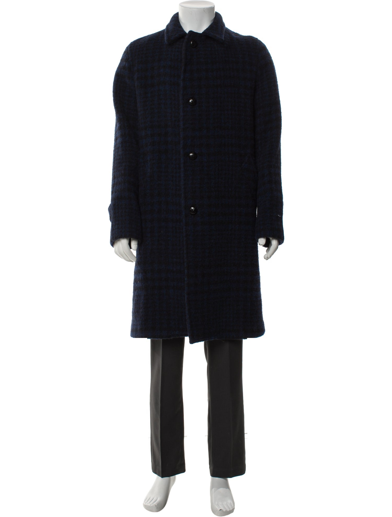 MP Massimo Piombo Baby Alpaca Plaid Print Overcoat