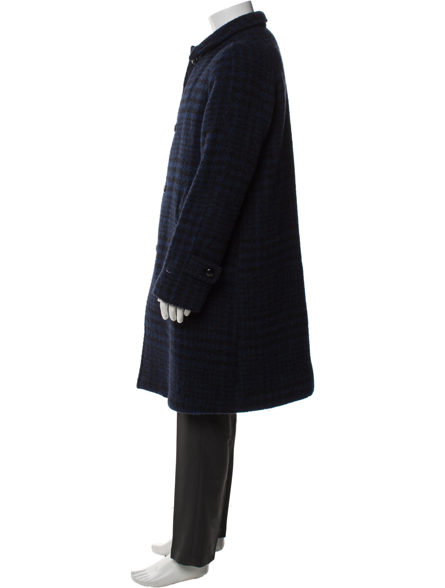 MP Massimo Piombo Baby Alpaca Plaid Print Overcoat