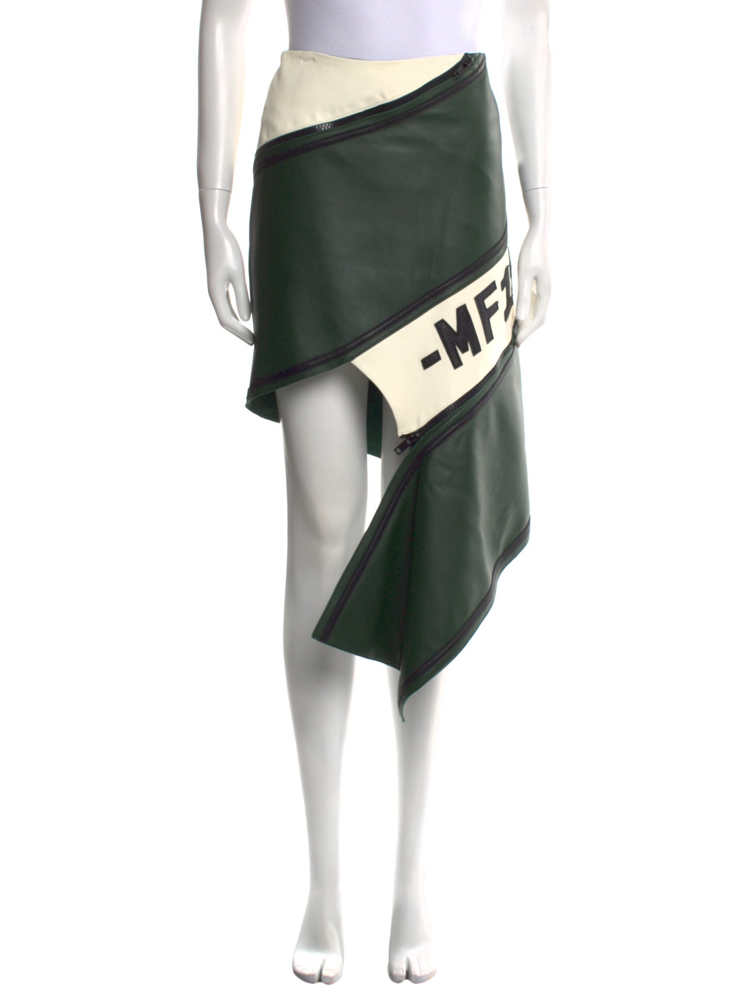 Monse x Pologeorgis Lamb Leather Knee-Length Skirt