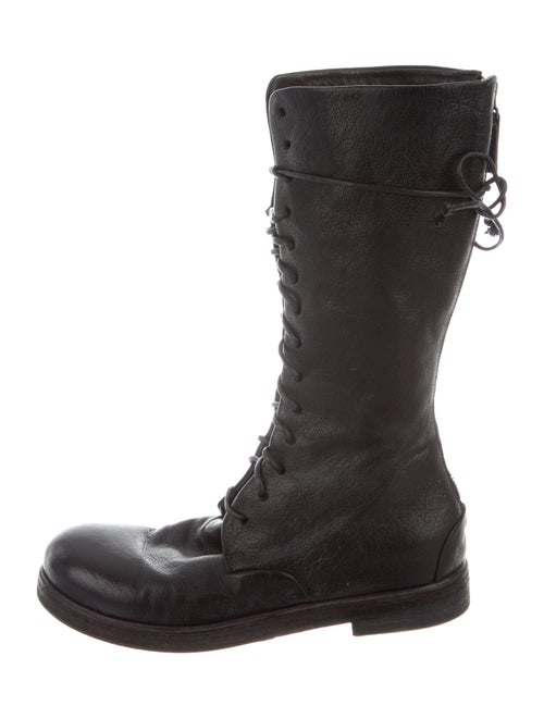 Marsèll Leather Combat Boots Black