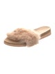 Marsèll Leather Fur Trim Slides
