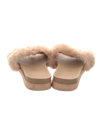 Marsèll Leather Fur Trim Slides