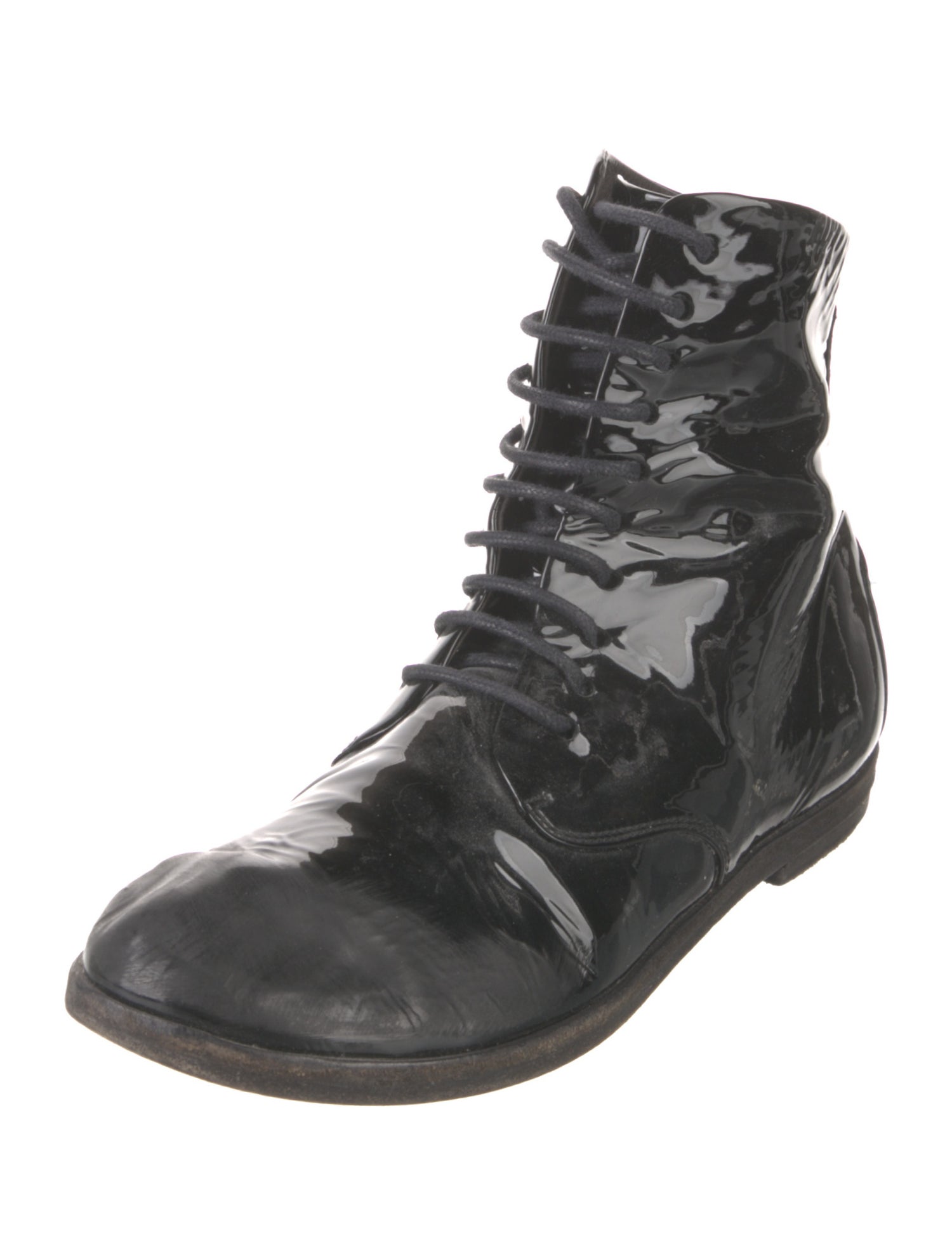 Marsèll Patent Leather Combat Boots