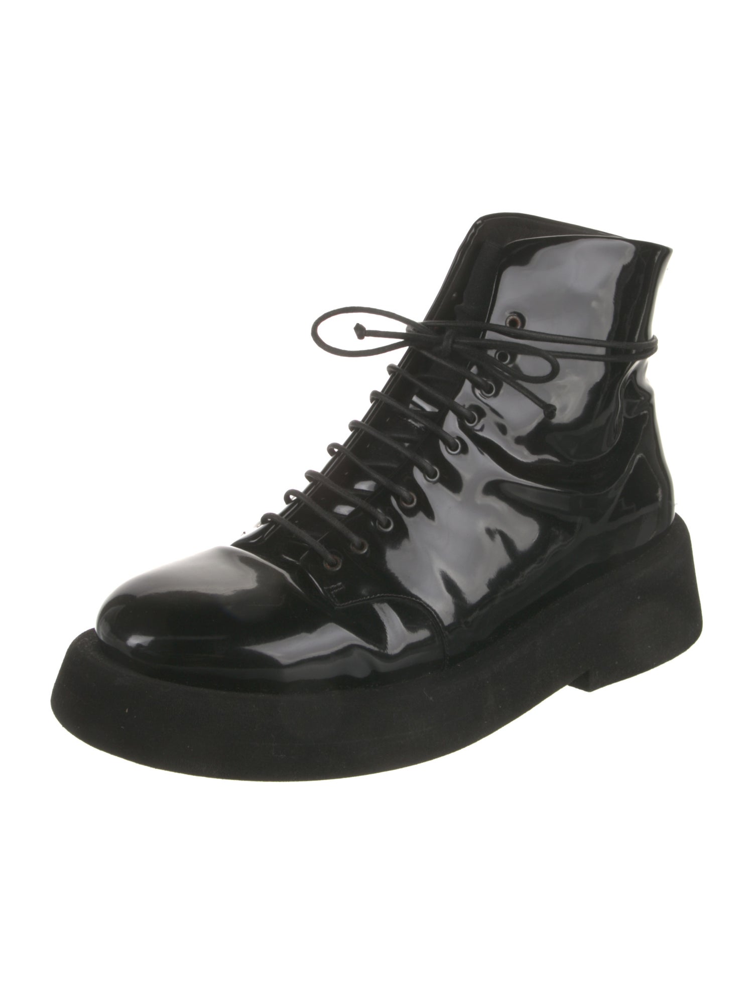 Marsèll Patent Leather Lace-Up Boots
