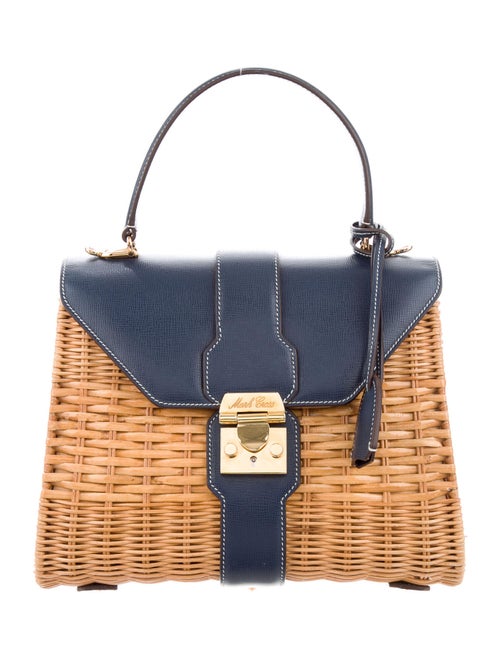 Mark Cross Scottie Rattan Bag Gold