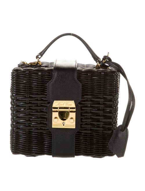 Mark Cross Harley Rattan Crossbody Black