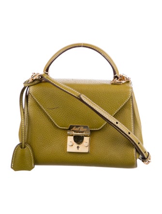 Mark Cross Small Leather Scottie Handle Bag