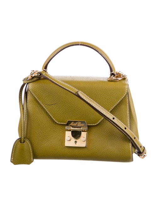 Mark Cross Small Leather Scottie Handle Bag