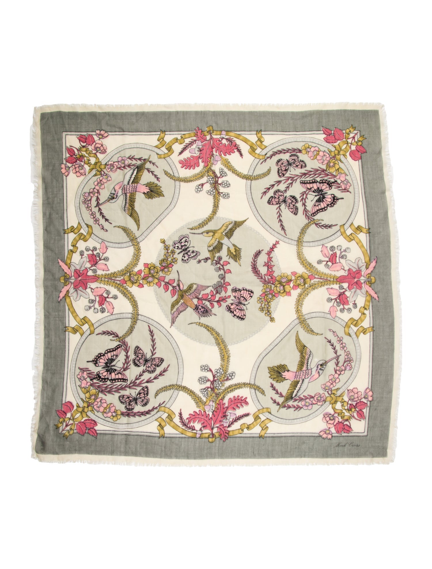 Mark Cross Silk Printed Scarf