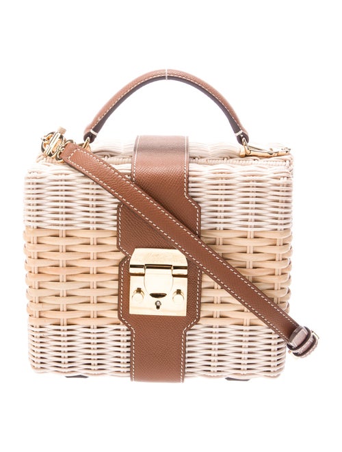 Mark Cross Rattan Top Handle Bag