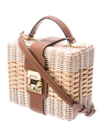 Mark Cross Rattan Top Handle Bag