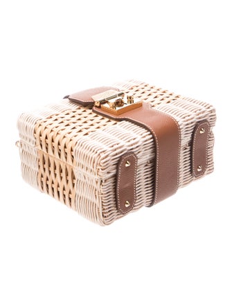Mark Cross Rattan Top Handle Bag