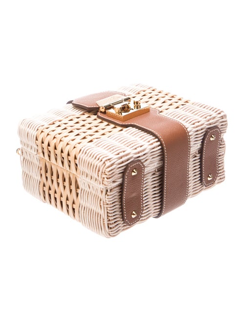 Mark Cross Rattan Top Handle Bag