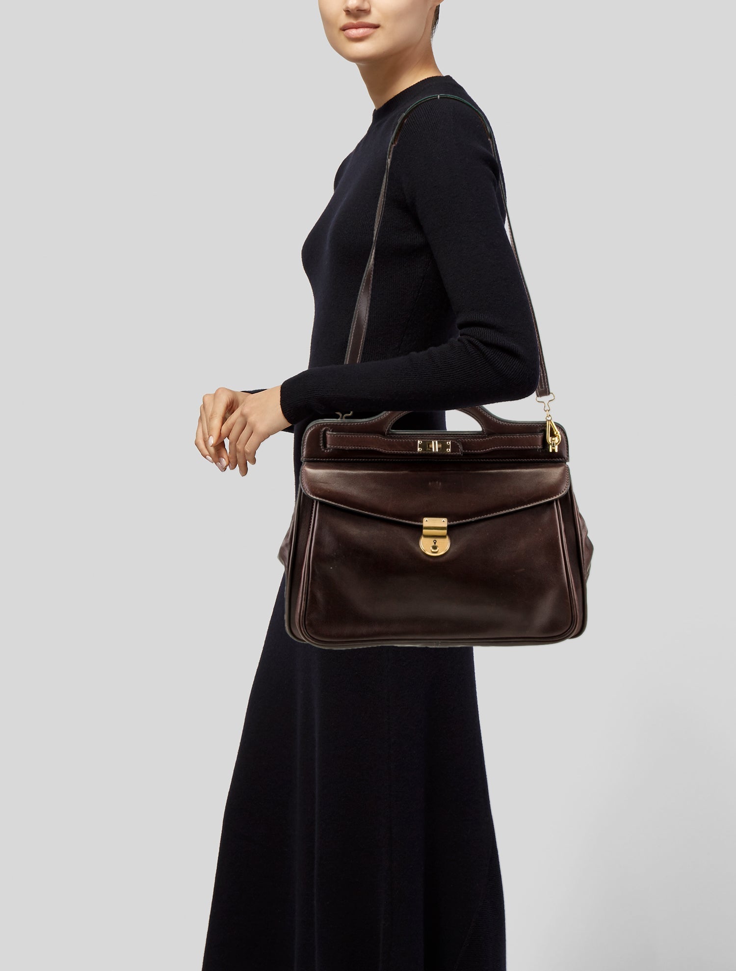 Mark Cross Leather Top Handle Bag