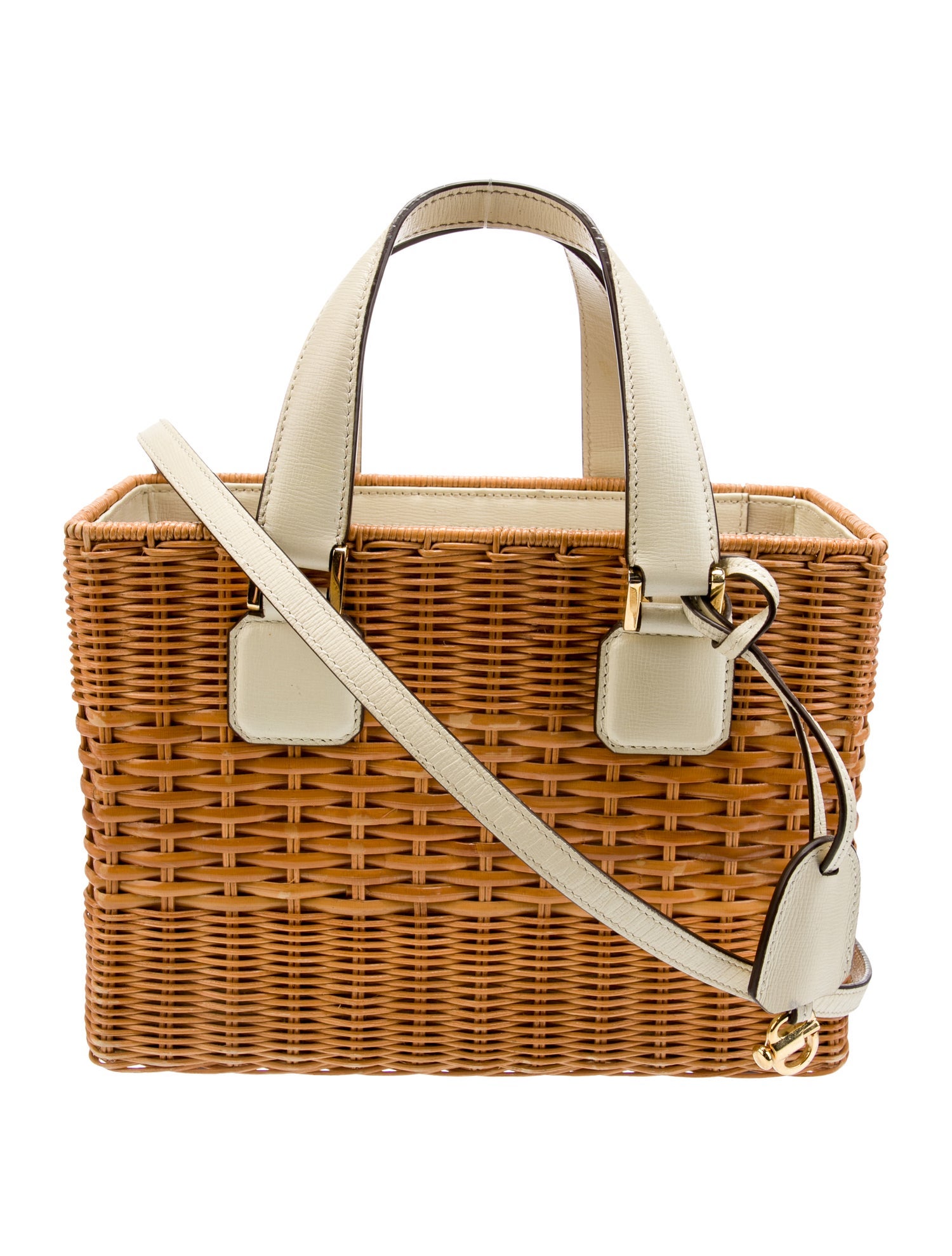 Mark Cross Wicker Top Handle Bag