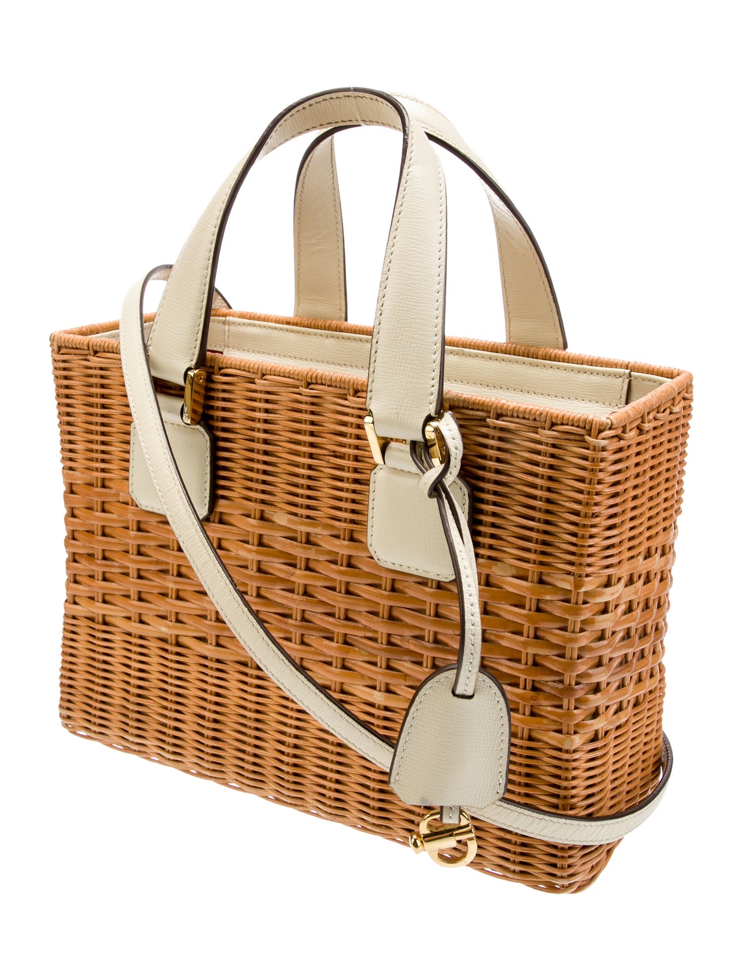 Mark Cross Wicker Top Handle Bag