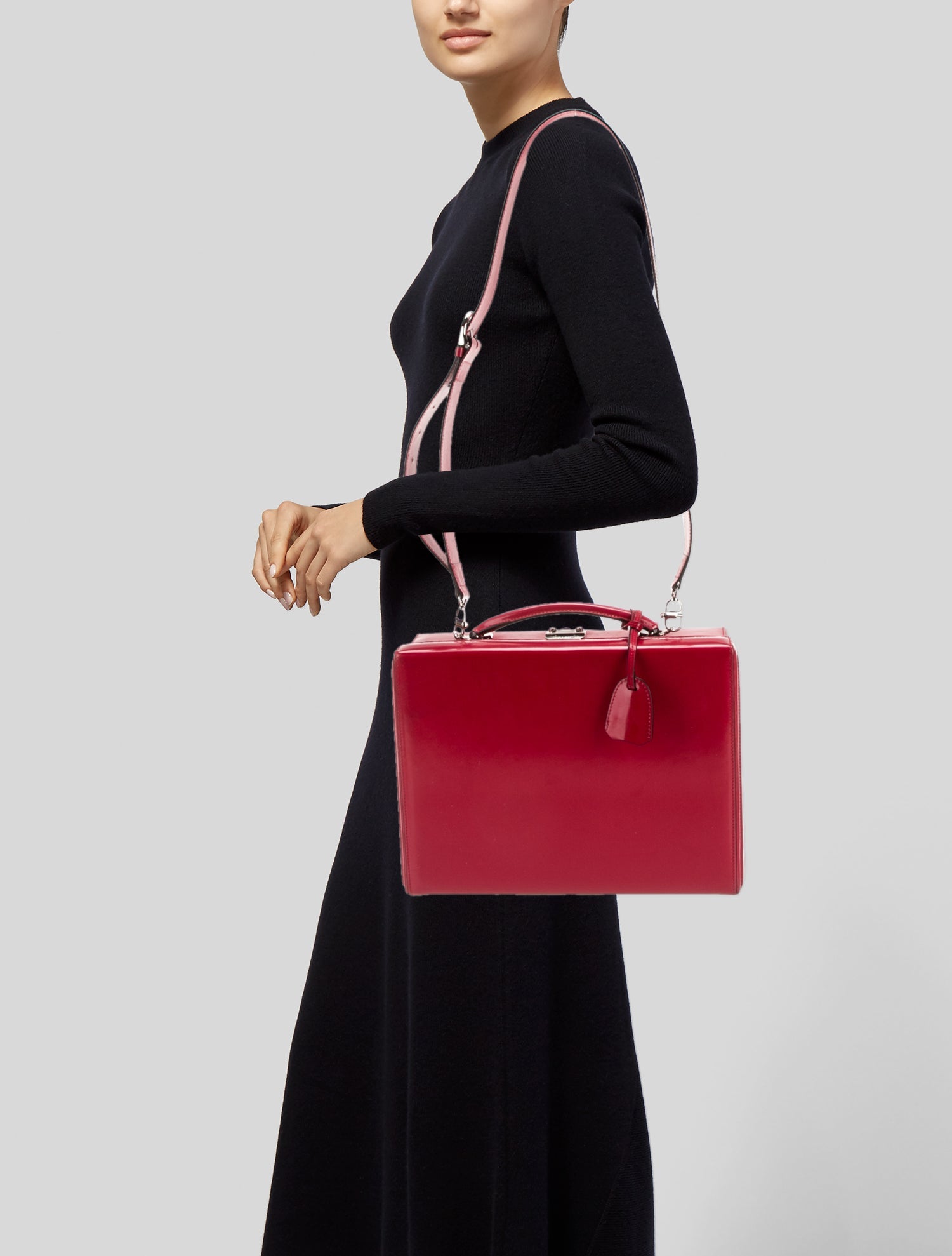 Mark Cross Patent Leather Top Handle Bag