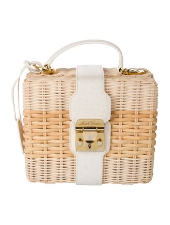 Mark Cross Straw Top Handle Bag