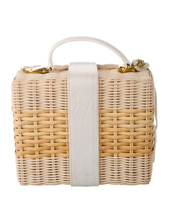 Mark Cross Straw Top Handle Bag