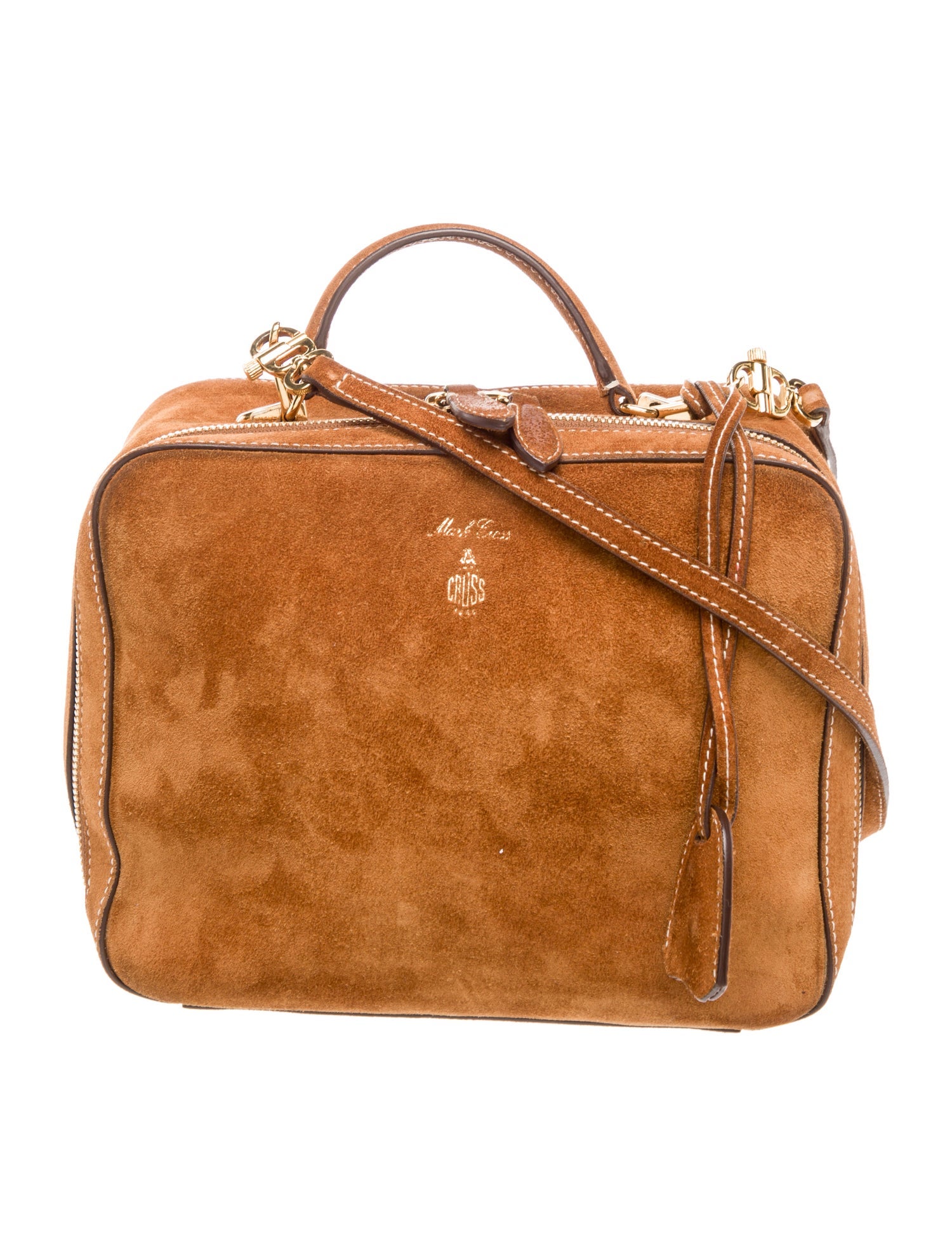 Mark Cross Suede Top Handle Bag