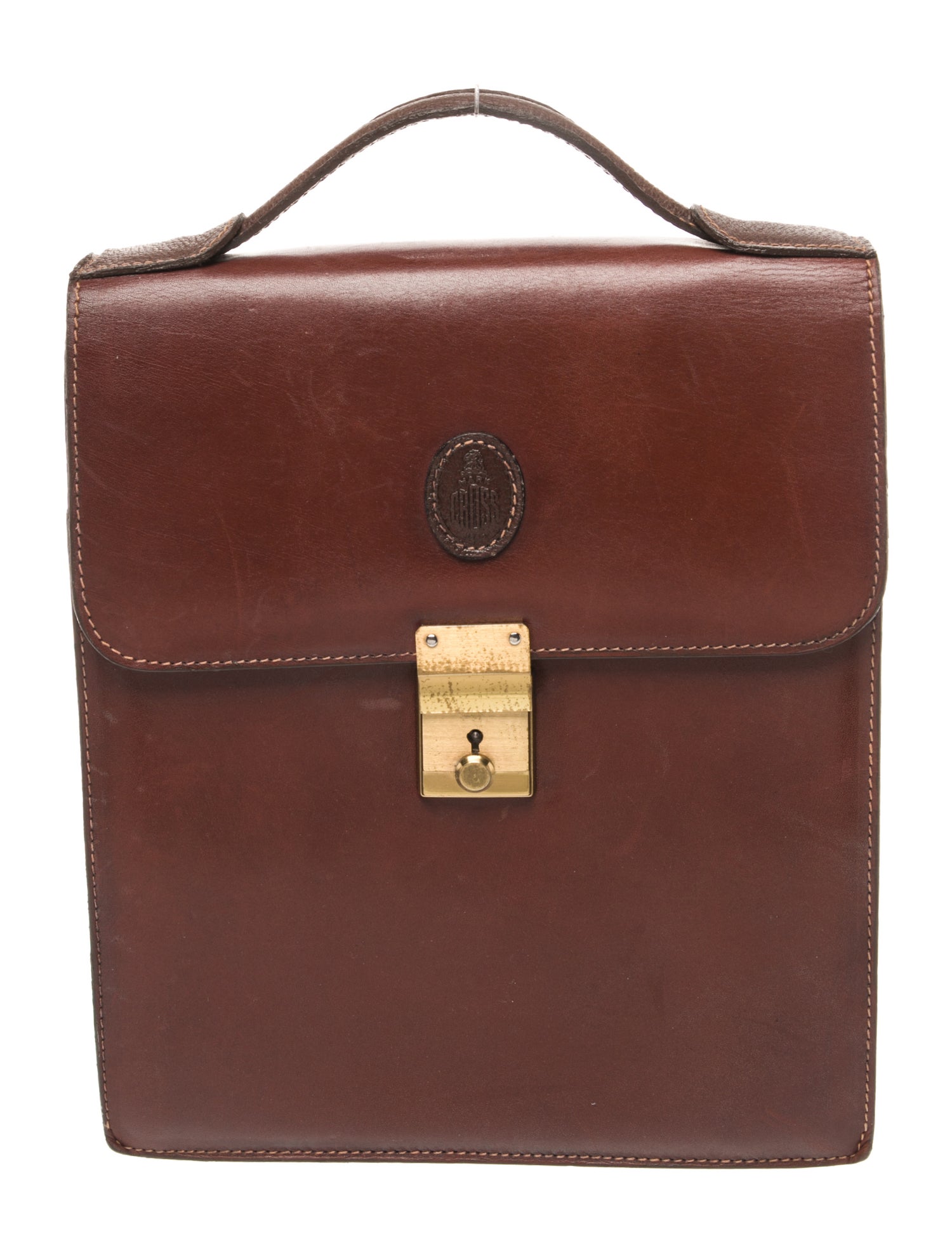 Mark Cross Leather Briefcase Vertical