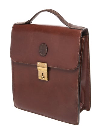 Mark Cross Leather Briefcase Vertical
